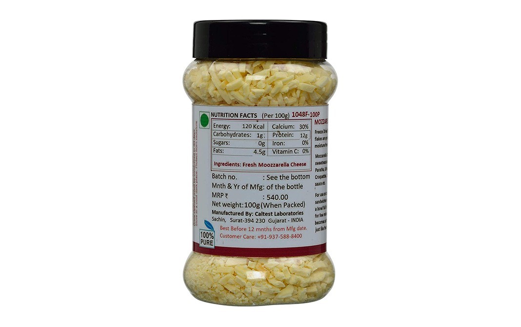 Nutravita Mozzarella Cheese Flakes    Plastic Jar  100 grams